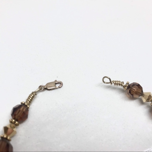 🆕 Handmade bracelet - brown, gold with heart 3" - Picture 6 of 6